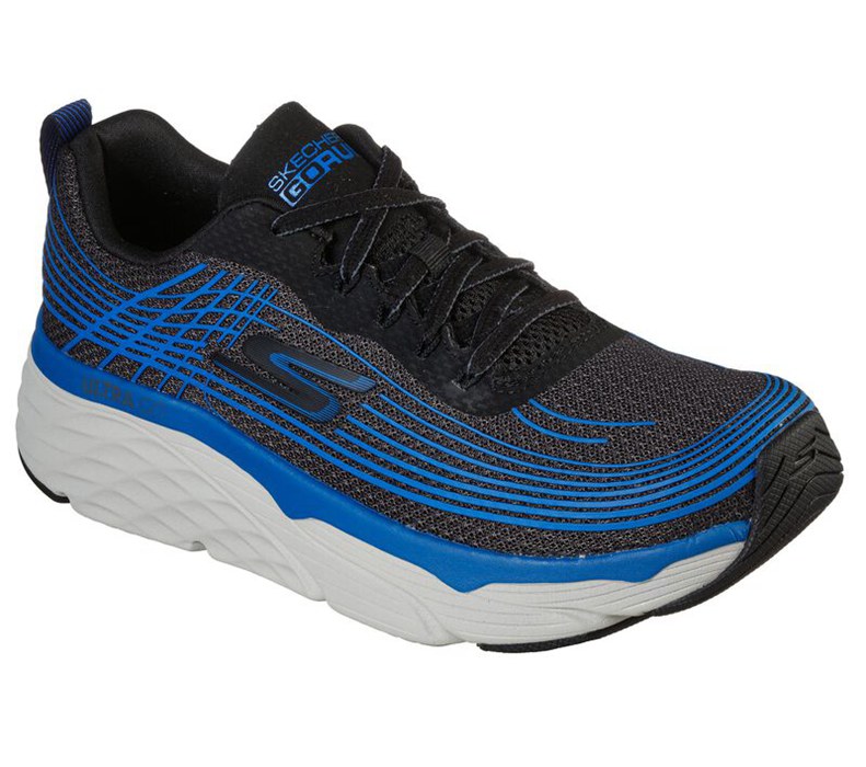 Skechers Herr Svarta/Blå Sneakers - Max Cushioning Elite - Sverige (DNIZK-6894)